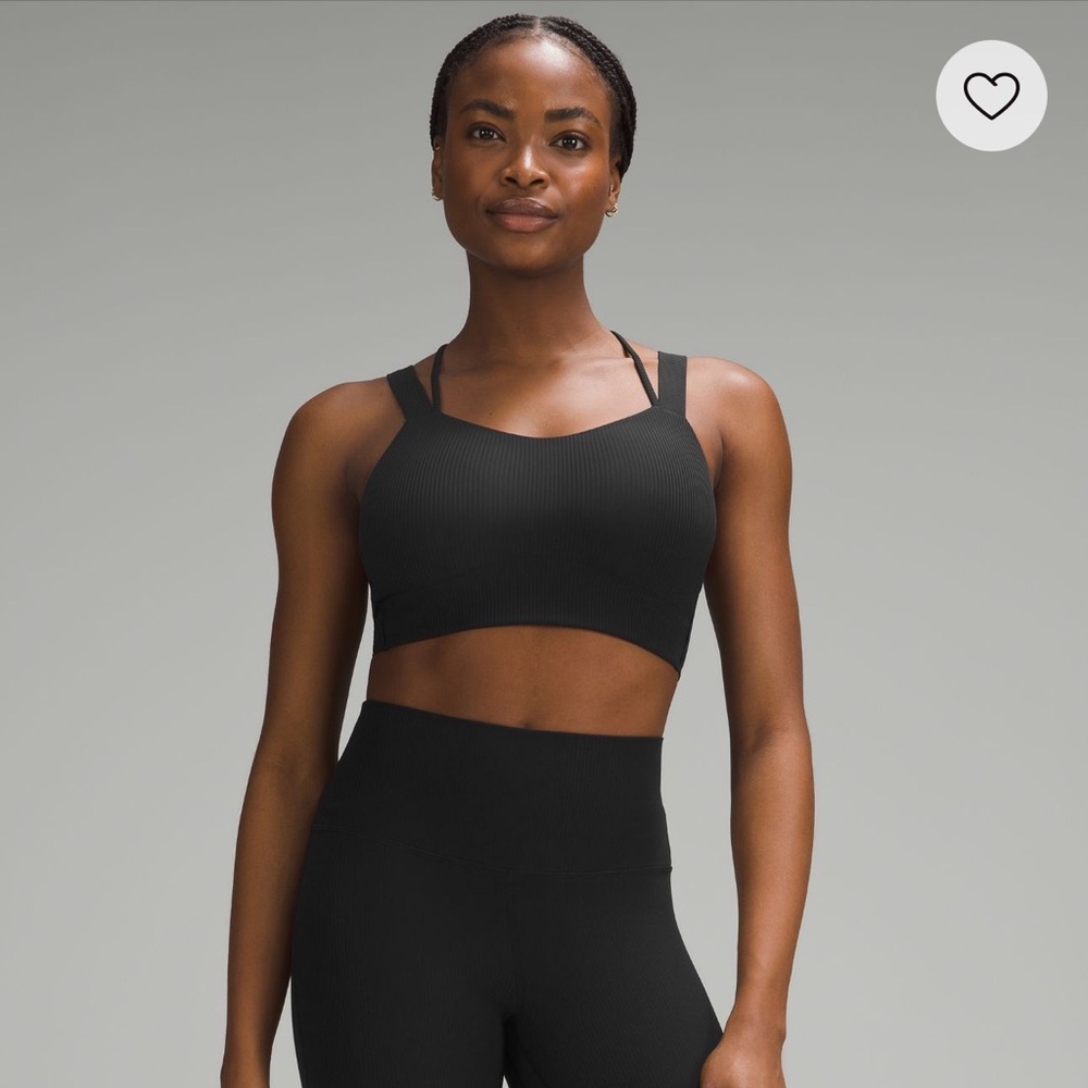 Lululemon Like a Cloud Longline Ribbed Black Bra D/DD cup